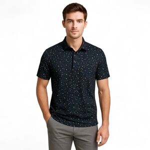 BYLT Basics 19th Hole Speckled Golf Preppy Gym Workout Performance Polo - Men's